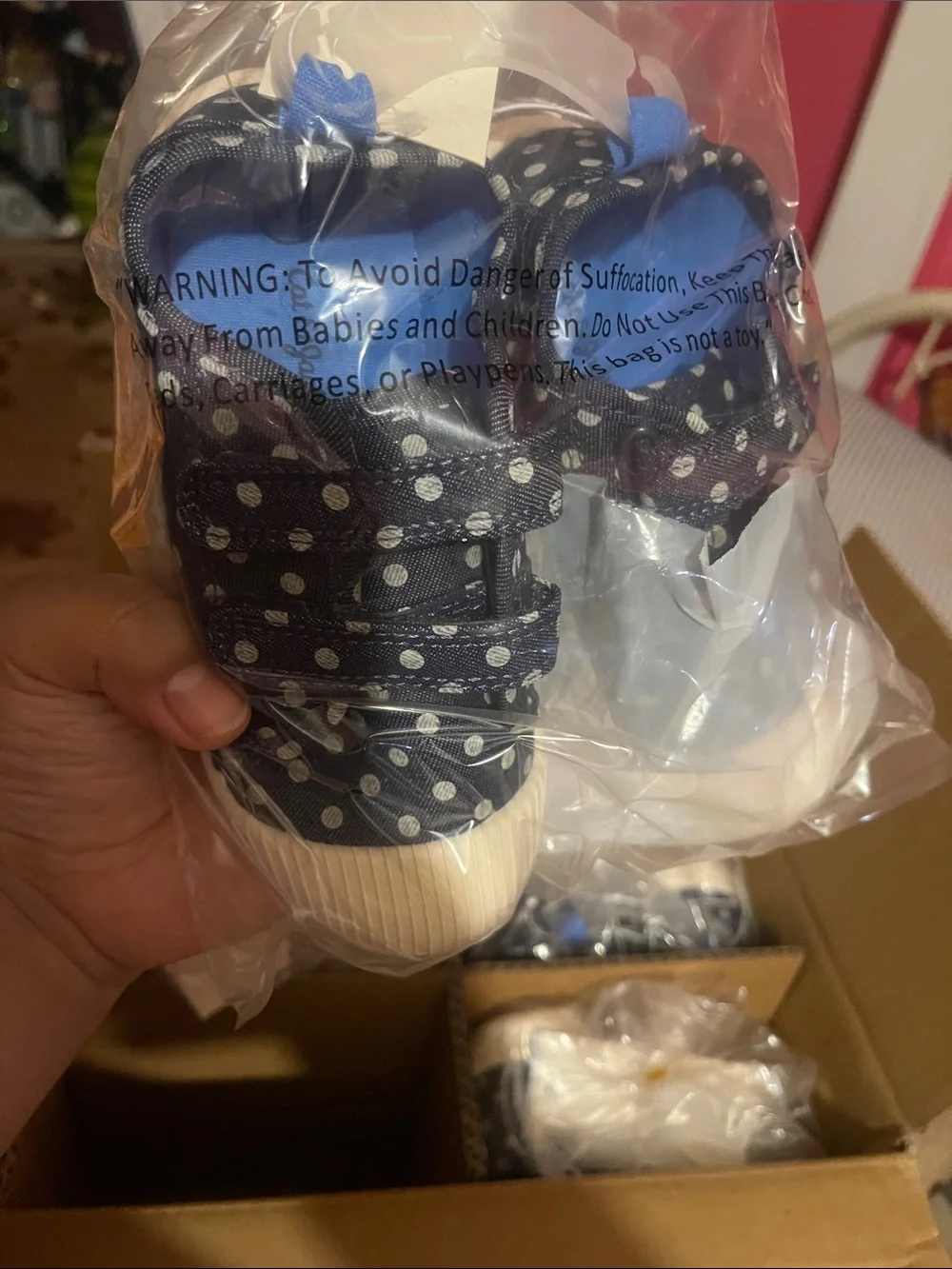 Cat & Jack Navy Polka Dot Toddler Sneakers